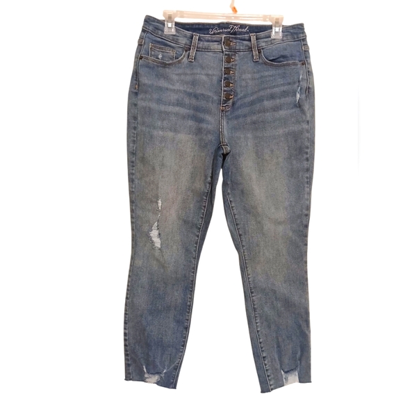 Universal Thread Jeans High Rise Button Fly Skinny Crop- Size 12 - Picture 1 of 7
